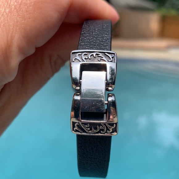 New Men’s Leather and Stainless Steel Bracelet - Picture 7 of 9